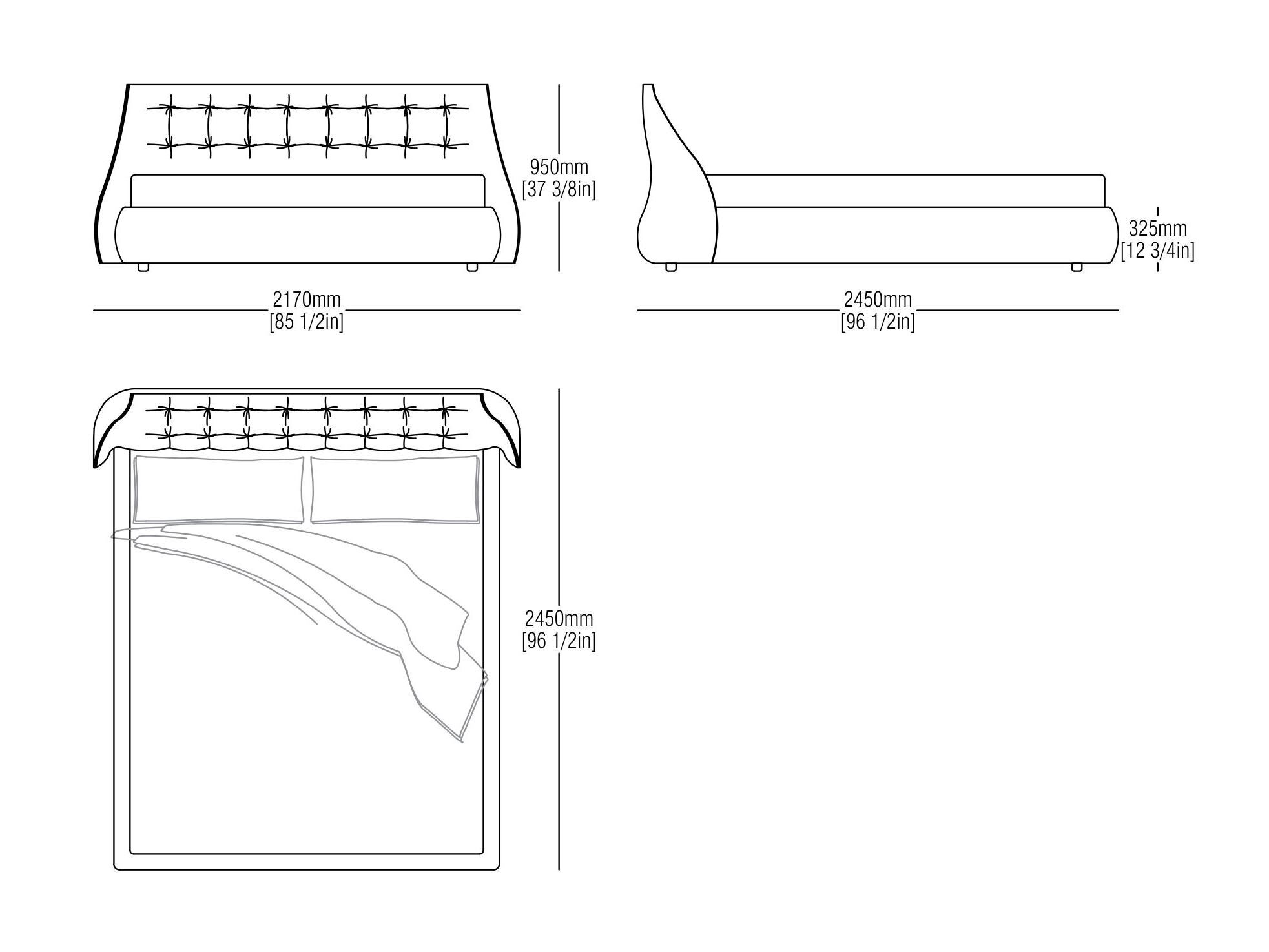 Замшевая кровать с капитонным изголовьем MisuraEmme SUMO ARCH-00092663 - Вид №5