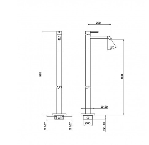 EL832101560 Cмеситель для раковины , черный Webert Elio - Вид №1