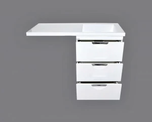 Тумба Куба (60 )-120 под стир. машину белая эмаль с раков. Куба-120 R(прав.) D