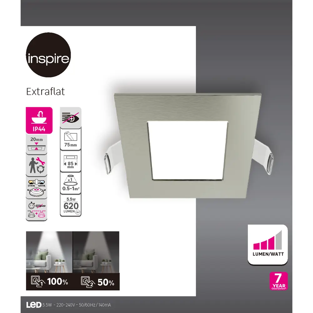 INSPIRE Extraf XS - регулируемый влагозащищенный спот для настенного монтажа 85323787 STLM-0932142 - Вид №4