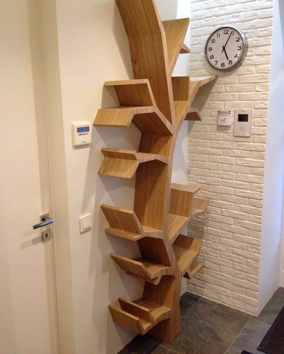 Стеллаж деревянный дизайнерский дуб "Дерево" от Odingeniy ODINGENIY СТЕЛЛАЖИ "ДЕРЕВО" 178375 Бежевый  - Вид №5