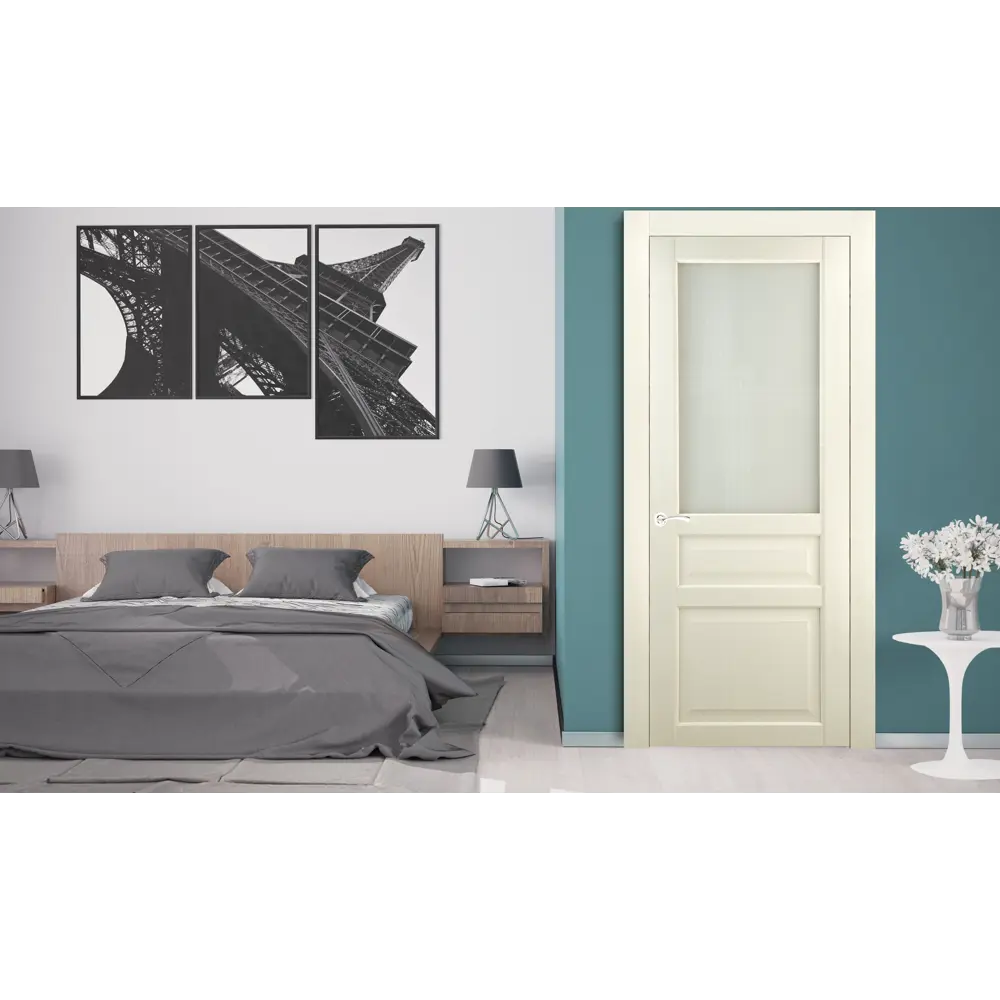 Дверь межкомнатная остеклённая Artens Мария 90x200 см, ПВХ, цвет айвори, с замком в комплекте 82401330 STLM-2032389  - Вид №4