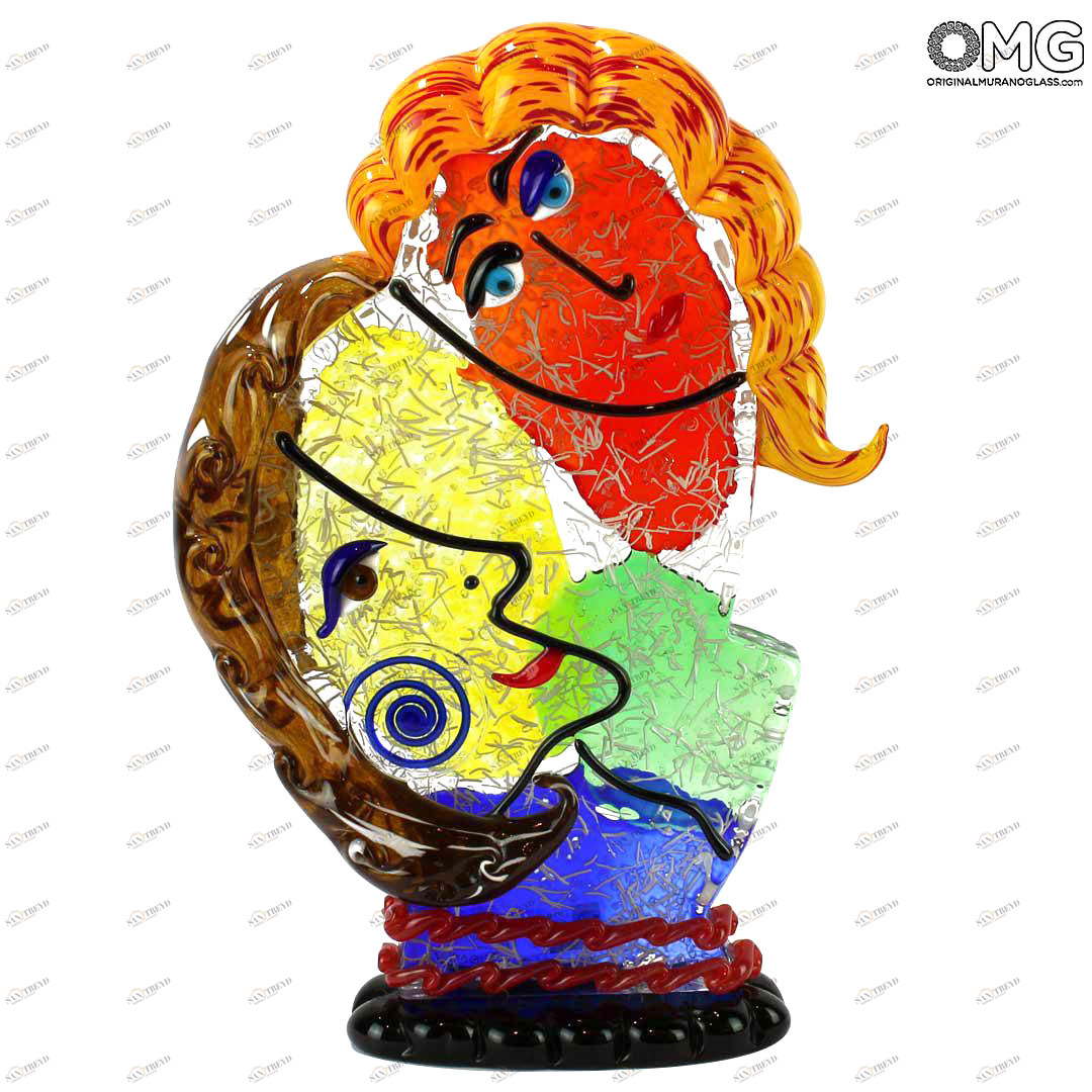 4713 ORIGINALMURANOGLASS Скульптура Голова Женщины - Pop Art - Original Murano Glass OMG 28 см 