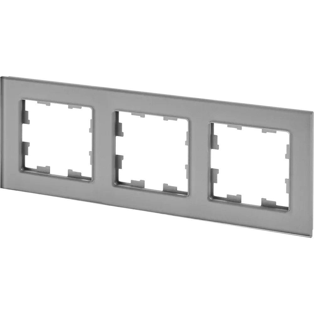 Рамка IEK Brite-3 для розеток и выключателей в сером цвете 87761309 STLM-1115146 - Вид №2