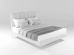 Barel Двуспальная кровать из экокожи с мягким изголовьем