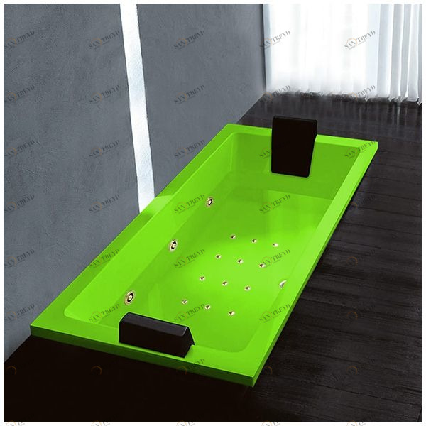 Ванна Gruppo treesse Quadra 180 V078N-DX-SZ салатовая с золотой фурнитурой и гидромассажем и аэромассажем прямоугольная встроенная правая AWAV078NDXSZ