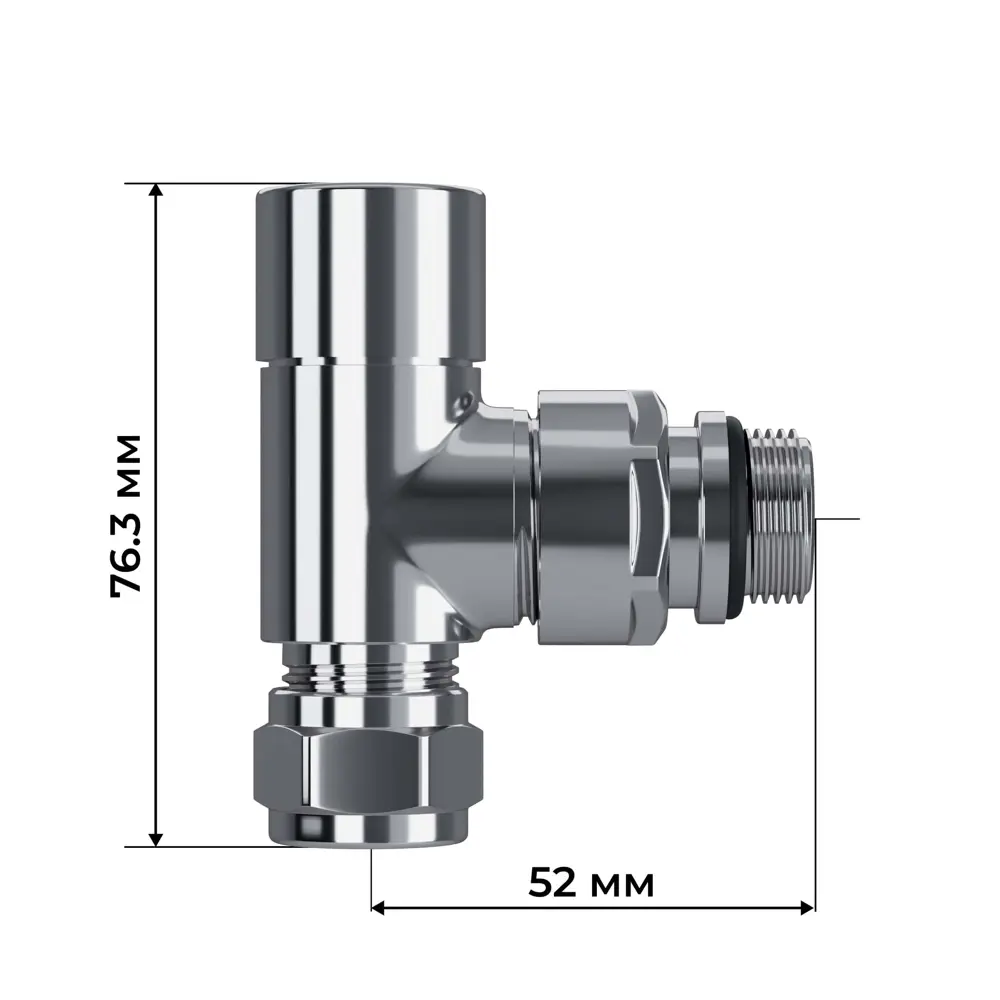 Термостатический комплект для радиатора трехосевой Royal Thermo Design Pro 1/2" латунь цвет хром 89423323 STLM-2088802  - Вид №5