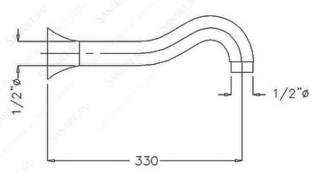 Кронштейн душевой MIGLIORE Ricambi ML.RIC-36.128.BR, бронза, 330 мм  - Вид №1