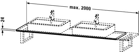 X-Large Консоль для накладных раковин и встраиваемых умывальников Duravit XL018C04040 - Вид №1