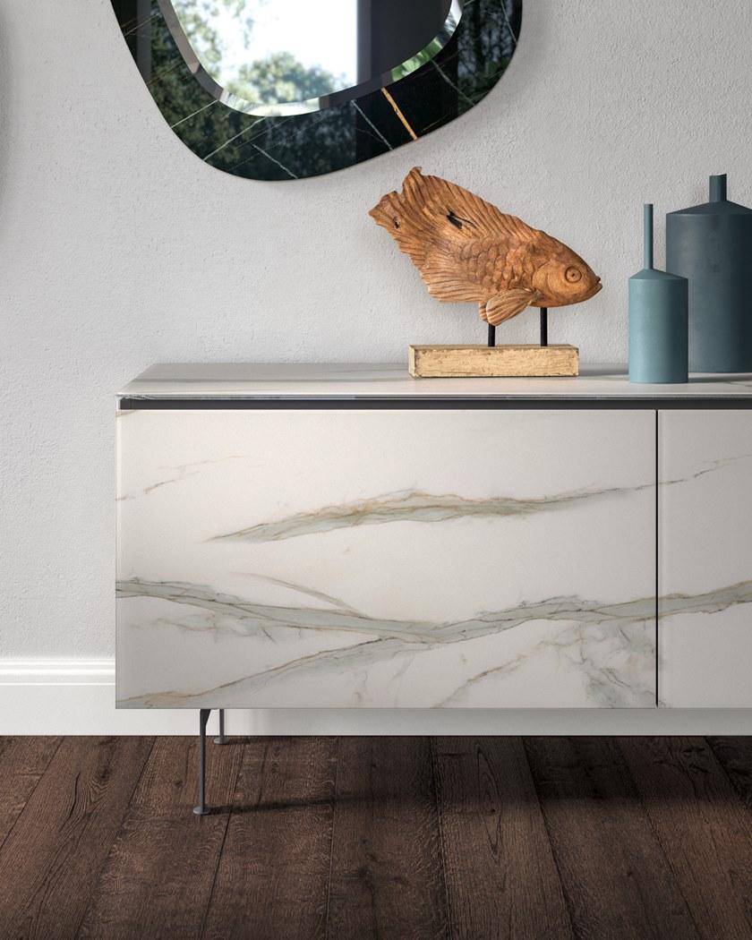 Ozzio Italia Комод из маргласа с раздвижными дверцами  X308  - Вид №3