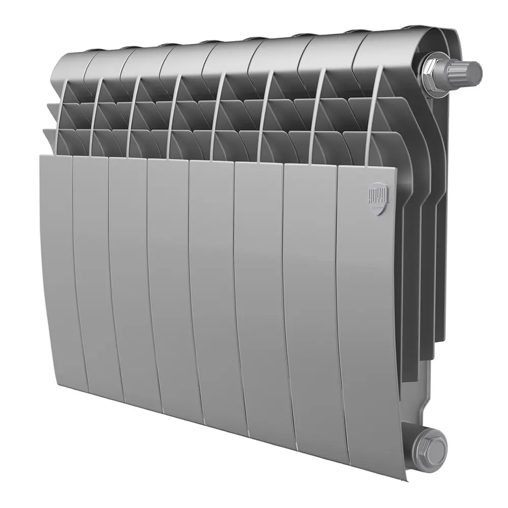 Радиатор секционный Royal Thermo Biliner 350/87 8 секций нижнее подключение биметалл серый 89391452 STLM-2089042 Отсутствует - Вид №1