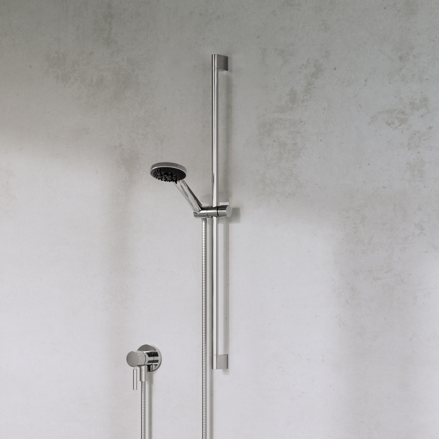 Смеситель однорычажный скрытого монтажа со встроенным душем с душевым набором без ручного душа - матовый черный 36013660-33 DornBracht Meta - Вид №1