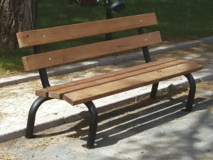 Tegolaia Скамья из стали и дерева со спинкой