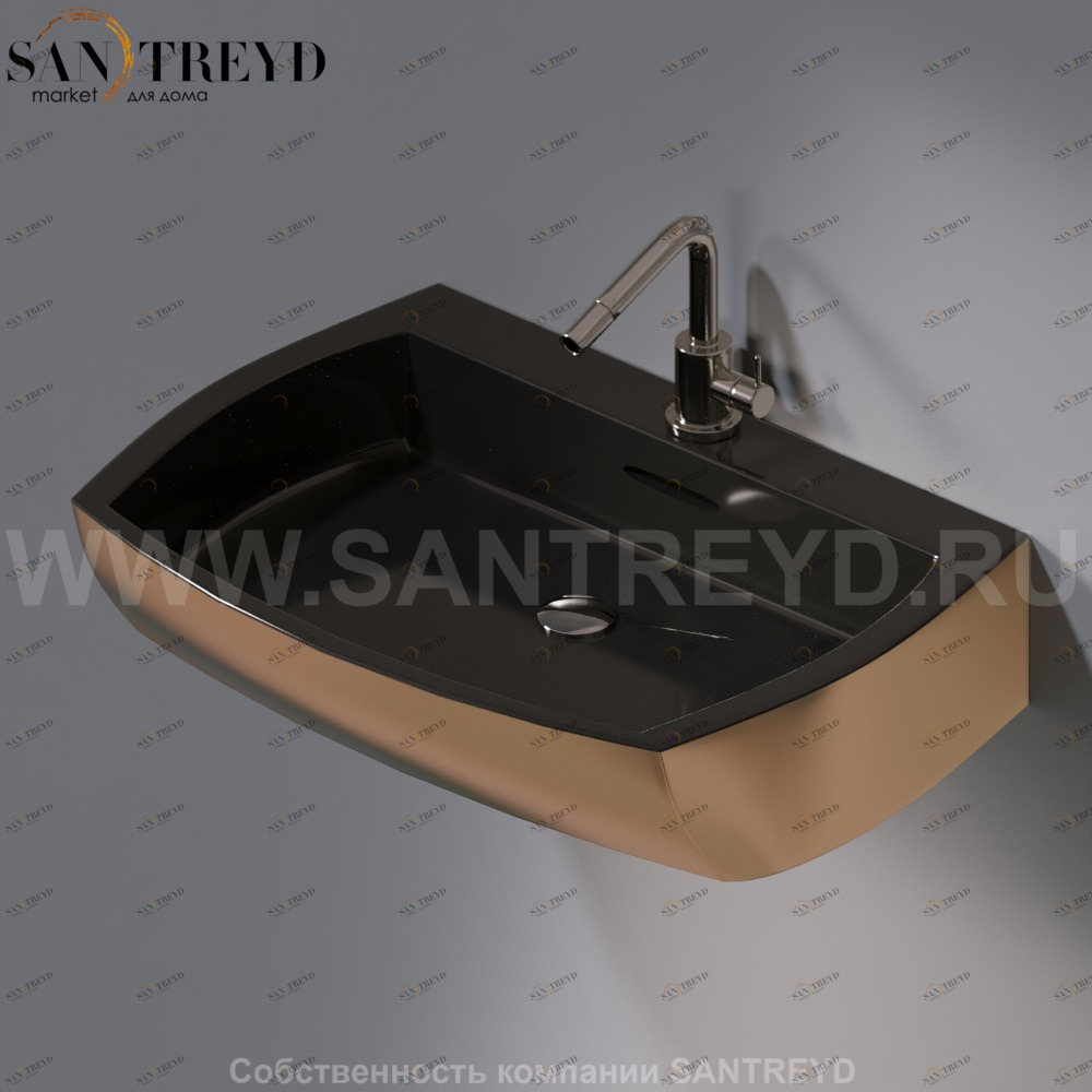 L283.258 Подвесная раковина настенная овальная A. e T. Italia SQUARE черная AeT ITALIA