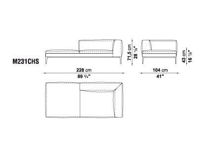 Угловой диван из ткани B&B Italia Michel ARCH-00050009 - Вид №12