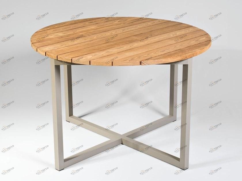 Sachi Круглый обеденный стол из алюминия и дерева Spikes sun-id-1507060