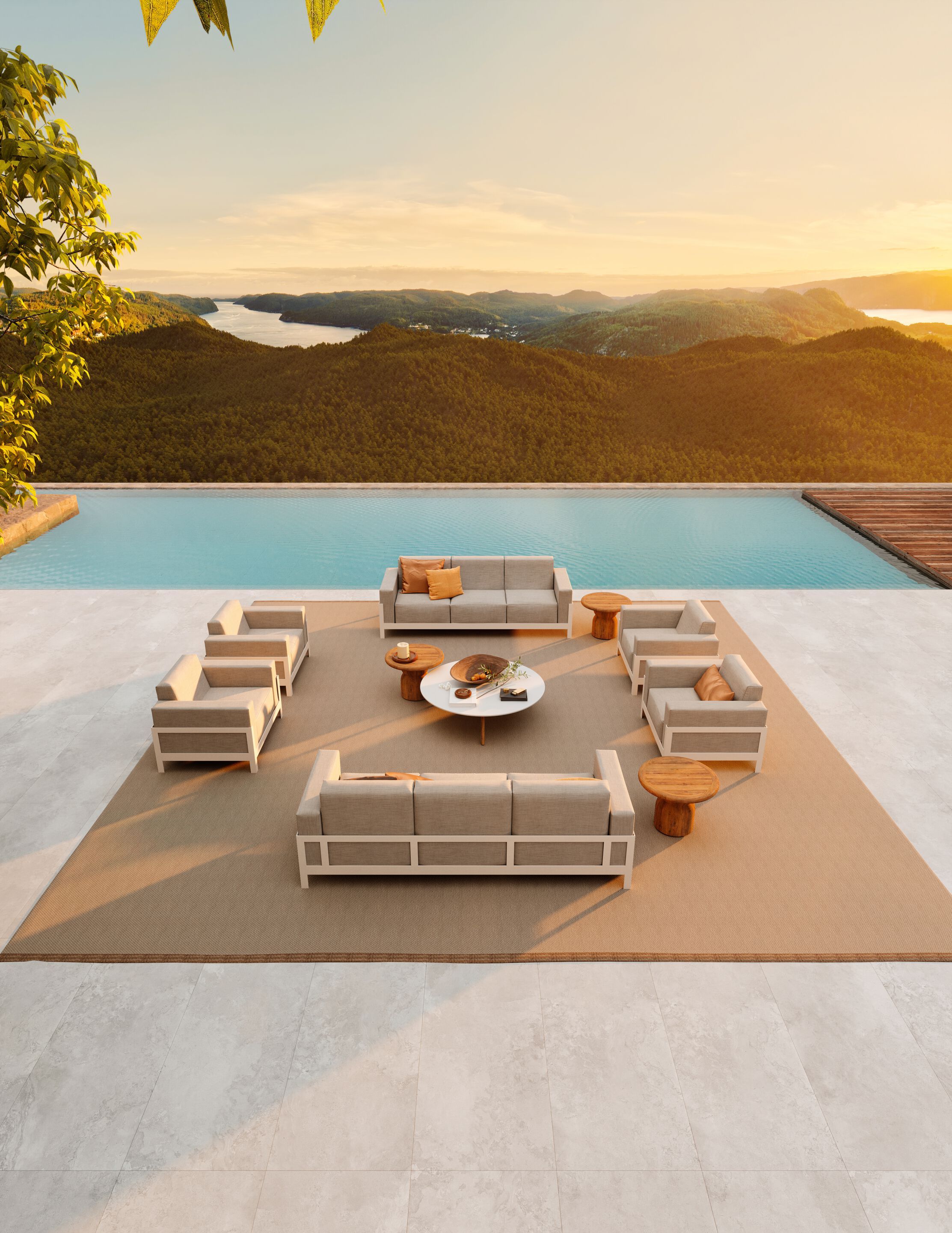 3-местный тканевый садовый диван Walters More Comfort ARCH-00026632 - Вид №3