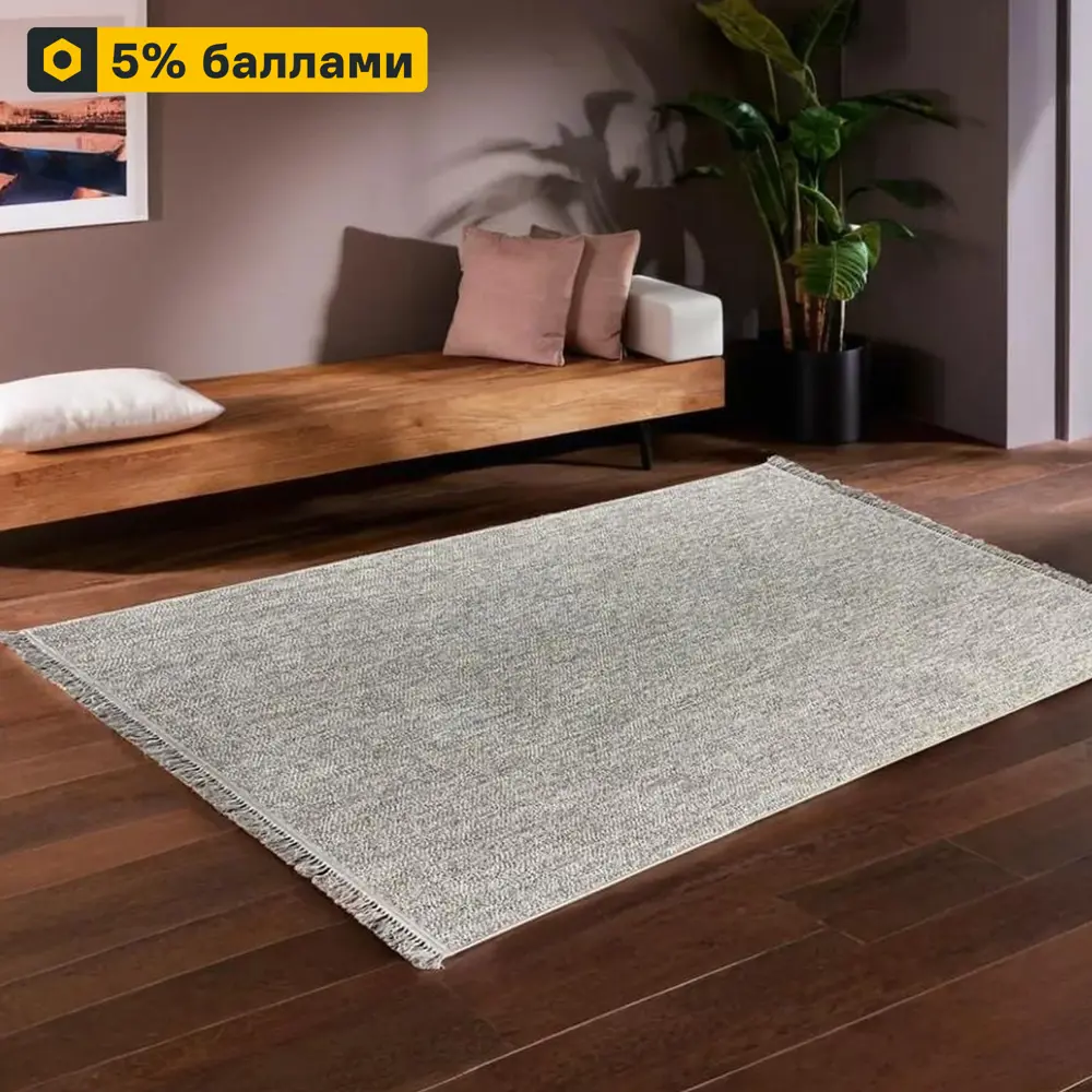 OZKAPLAN KARPET Vegas - серый ковер с петлевым ворсом 160×230 см 89374968 STLM-1430432