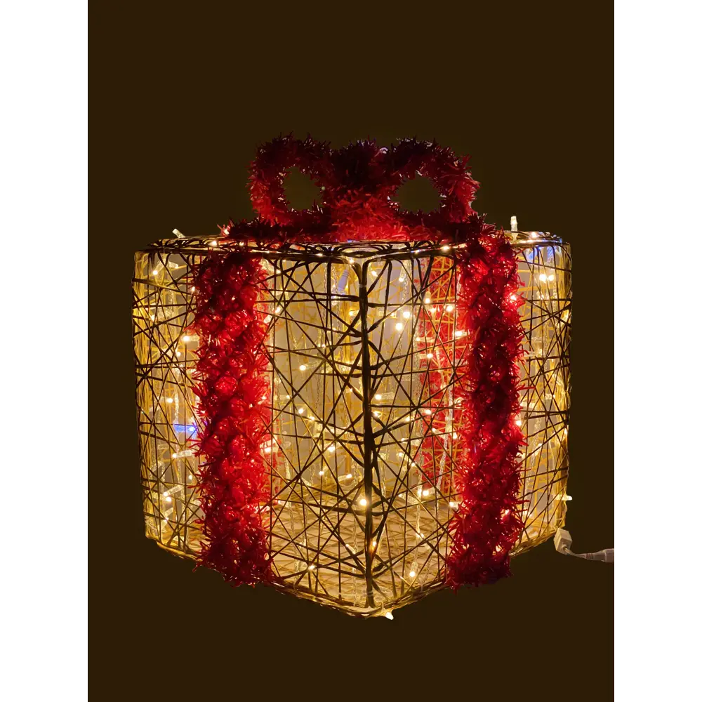 Электрическая светящиеся фигура Подарок 200 LED 100x100x100 см теплый белый свет 86164006 STLM-2210518 AJURIO  - Вид №8