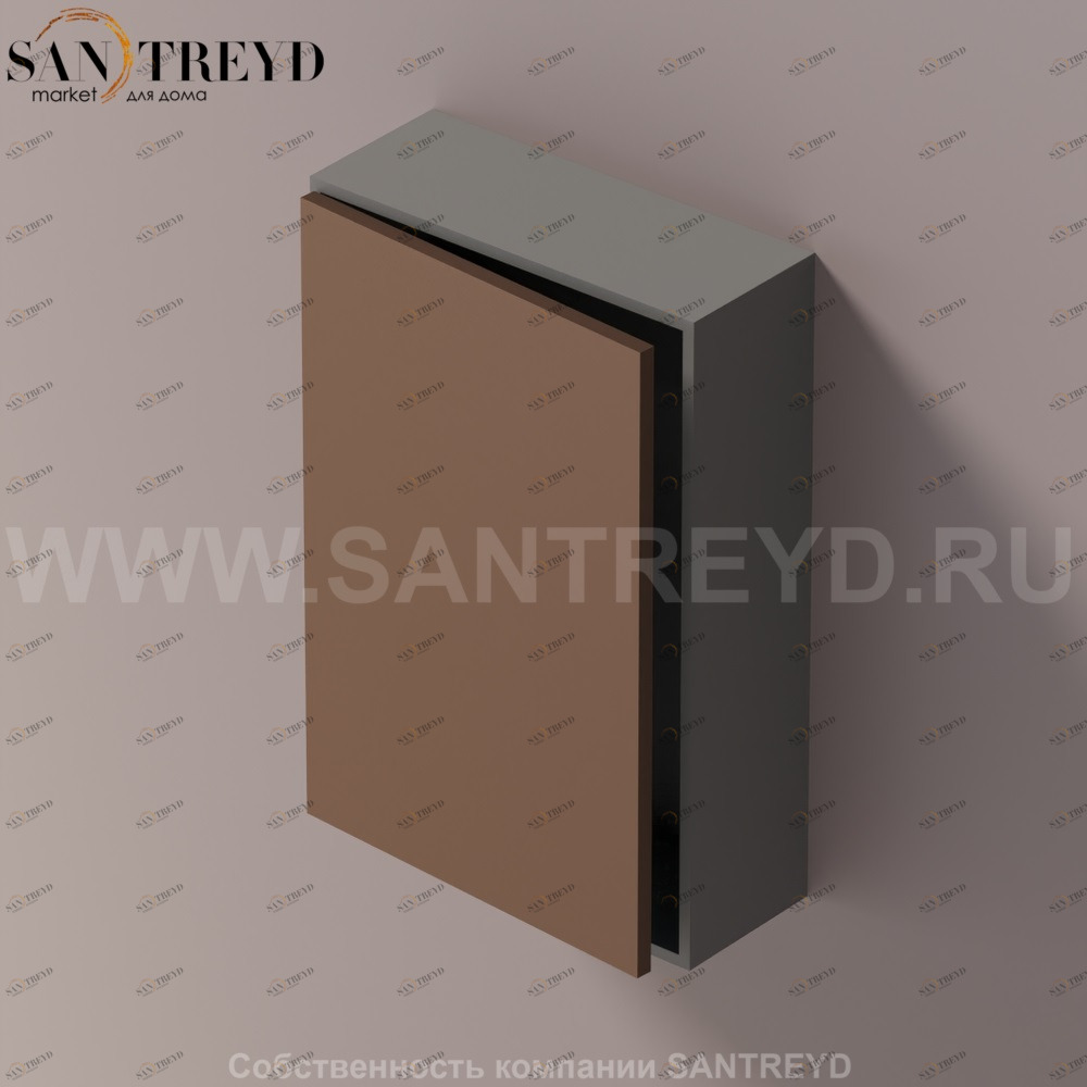 LIFT Модульный шкаф 60 см с левой дверью на доводчиках. Модули могут располагаться горизонтально и вертикально. Отделка: темно-серая краска и темная бронза. AMOB051BRLGSX Agape