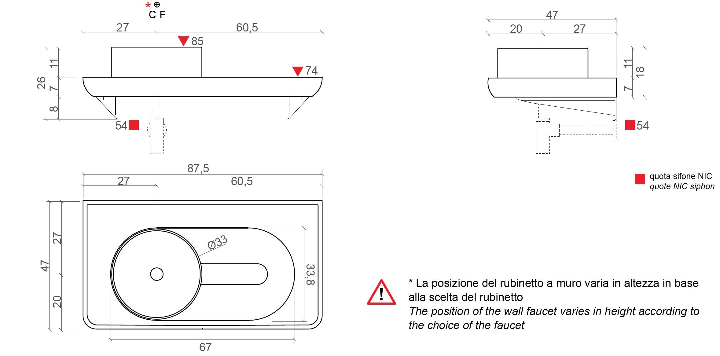 Керамическая подвесная круглая раковина с столешницей Nic Mediterraneo ARCH-00005780 - Вид №5