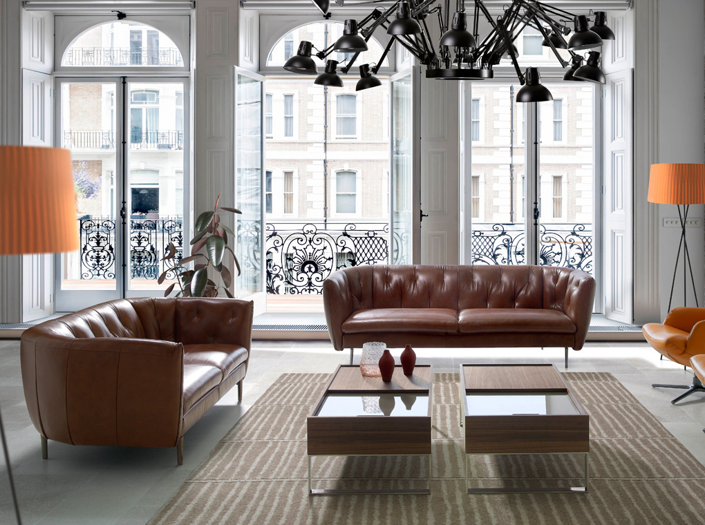 073965 Диван кожаный 2-х местный -2P Angel Cerda KF022  - Вид №5