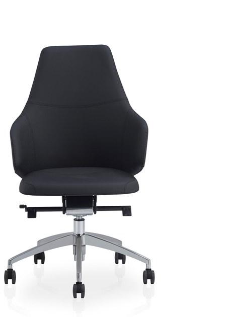 B&T Design Кожаное кресло руководителя с 5 спицами и средней спинкой sun-id-1427626 - Вид №1