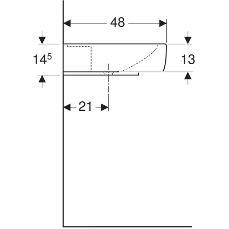 125185000 Накладная раковина Geberit Renova Plan с полкой Geberit  - Вид №12