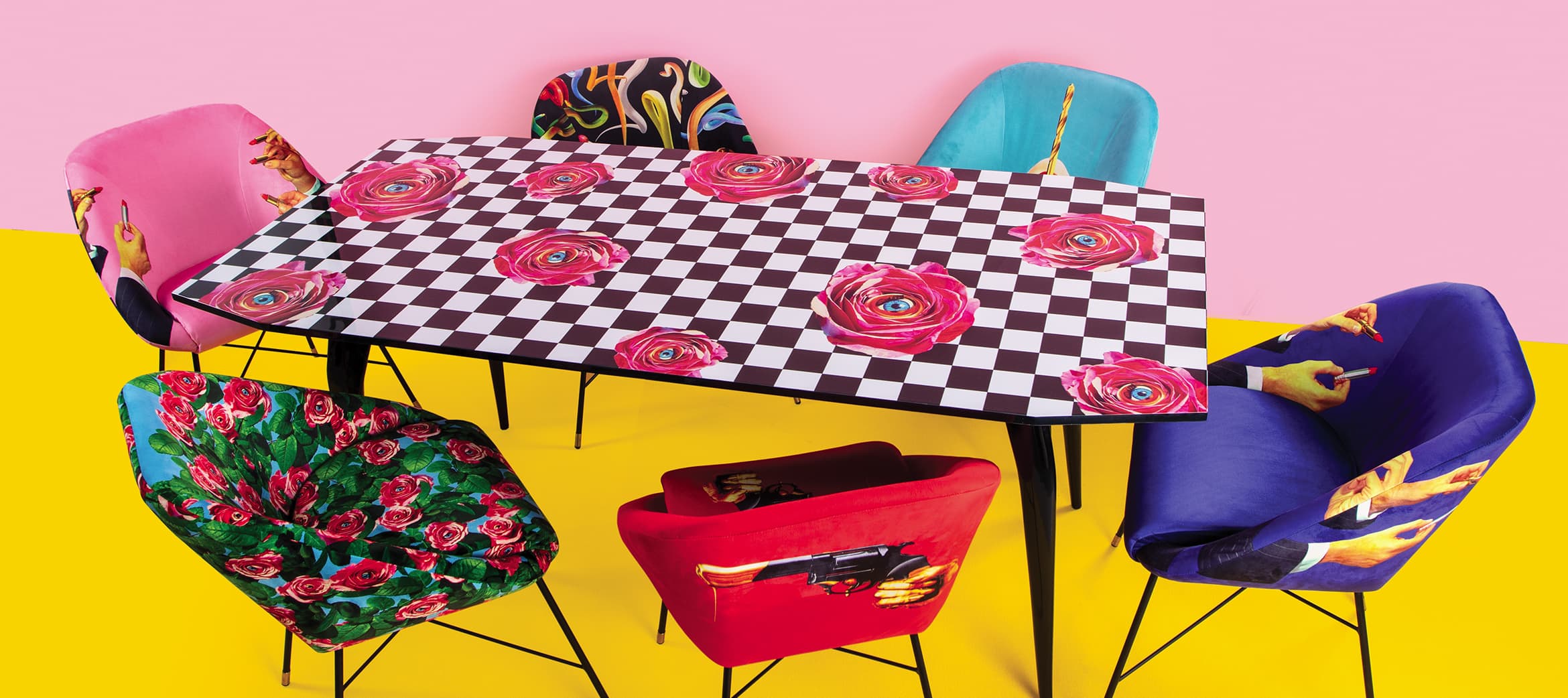 Мягкий тканевый стул с подлокотниками Seletti Seletti wears Toiletpaper ARCH-00106760 - Вид №7