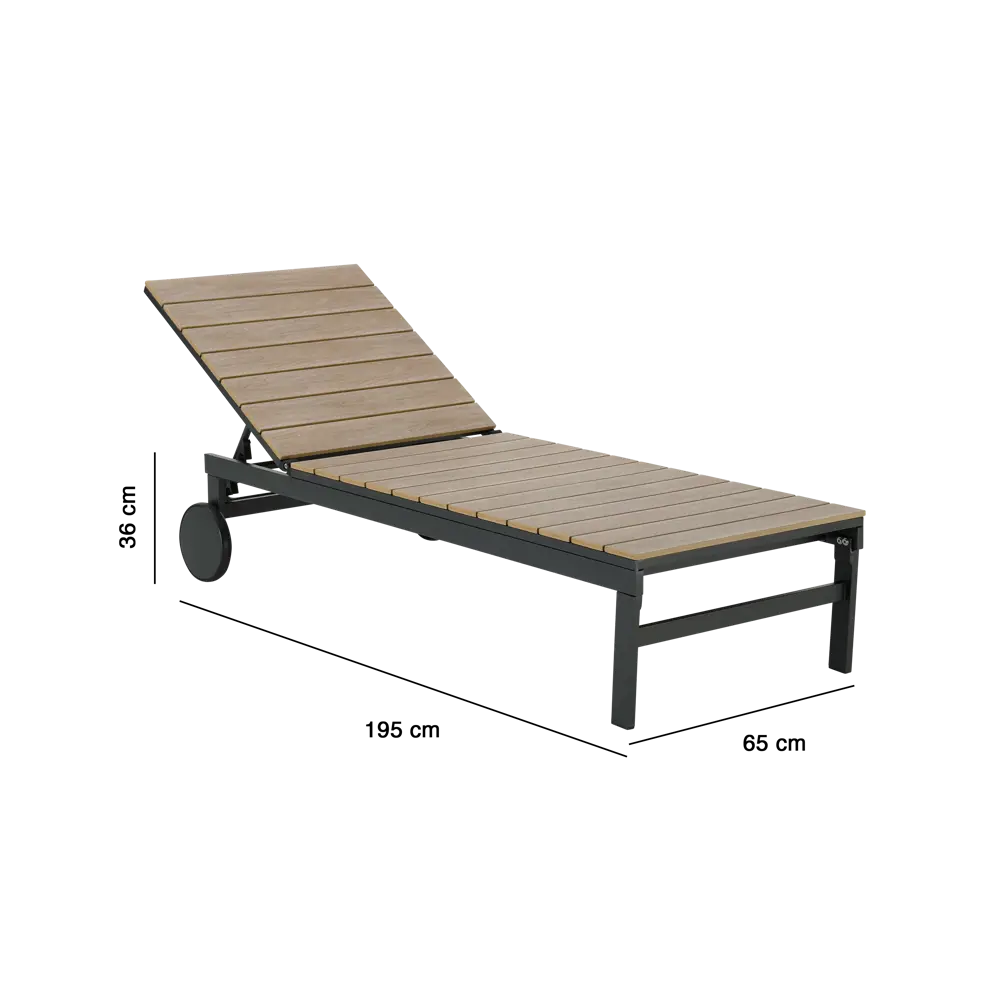 Шезлонг Naterial Clara 74x195x36.5 см алюминий/фанера цвет бежевый STLM-2174062 - Вид №4