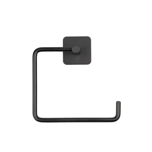 Держатель для туалетной бумаги Аквалиния на липучке цвет черный