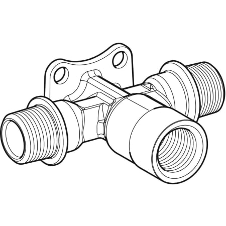 602.307.00.1 Т-образная водорозетка Geberit 90° прямая, с наружной резьбой MF 1/2" Geberit  - Вид №1