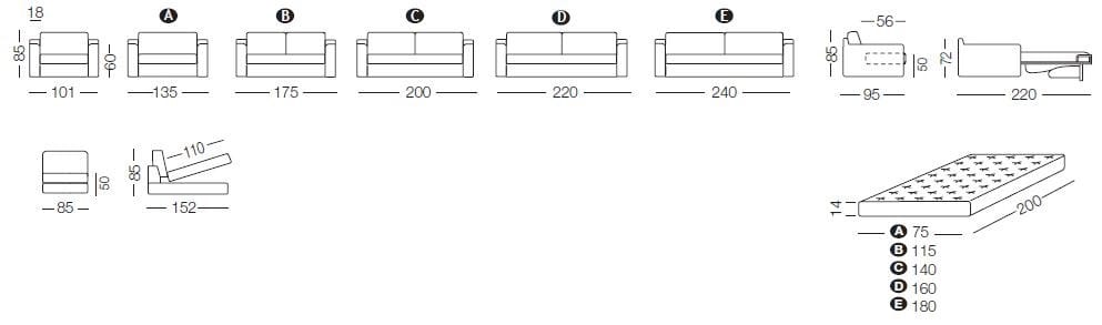 Двуспальный диван-кровать из ткани с полуостровом Milano Bedding JARREAU ARCH-00037997 - Вид №10