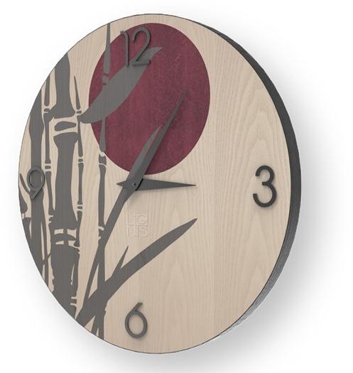 LIGNIS® Настенные часы из инкрустированного дерева Dolcevita nature 10.052 / 10.130 - Вид №1