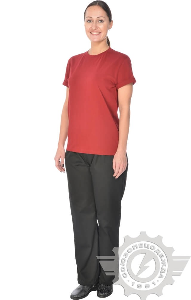 4958280 Футболка бордовая  Одежда для официантов  размер 2XL (52-54) Спецодежда  - Вид №9