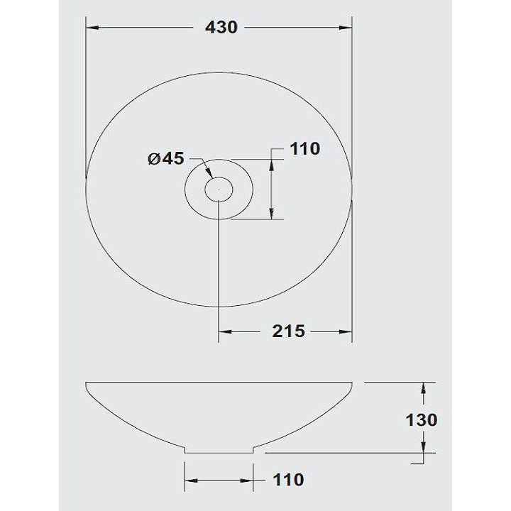 25365BI Накладная раковина на столешницу  круглая Ceramica Hidra  - Вид №3
