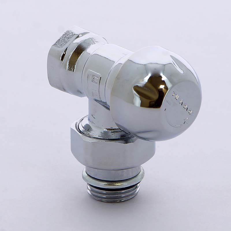 Вентиль НВ угловой для радиаторов обратный хромированный с разъемным соединением TIEMME 1/2" 3330001 - Вид №2