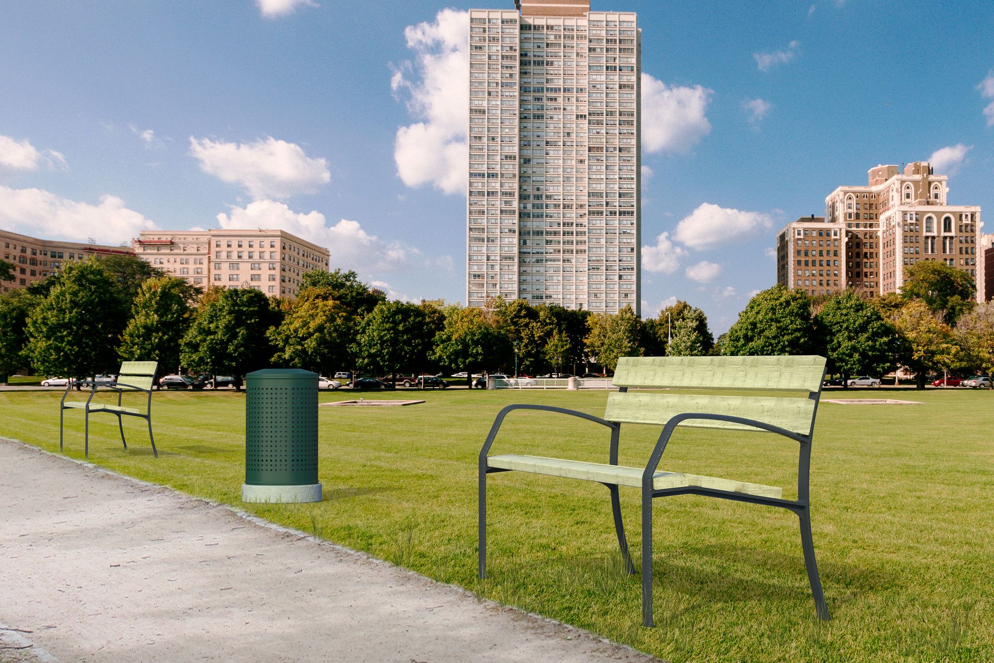 Деревянная скамья со спинкой с подлокотниками Lazzari ALICIA ARCH-00073946 - Вид №2