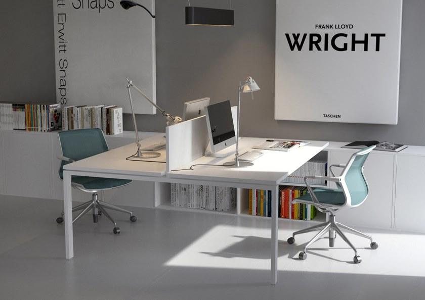 Elitable Стол из лакированного дерева с системой прокладки кабелей Eco sun-id-1462378 - Вид №3