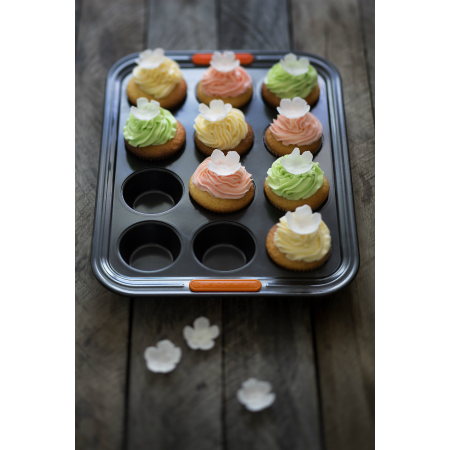 Форма для мини-кексов Le Creuset, углеродистая сталь, антипригарное покрытие, 12 шт., черная 94101300000000 - Вид №1