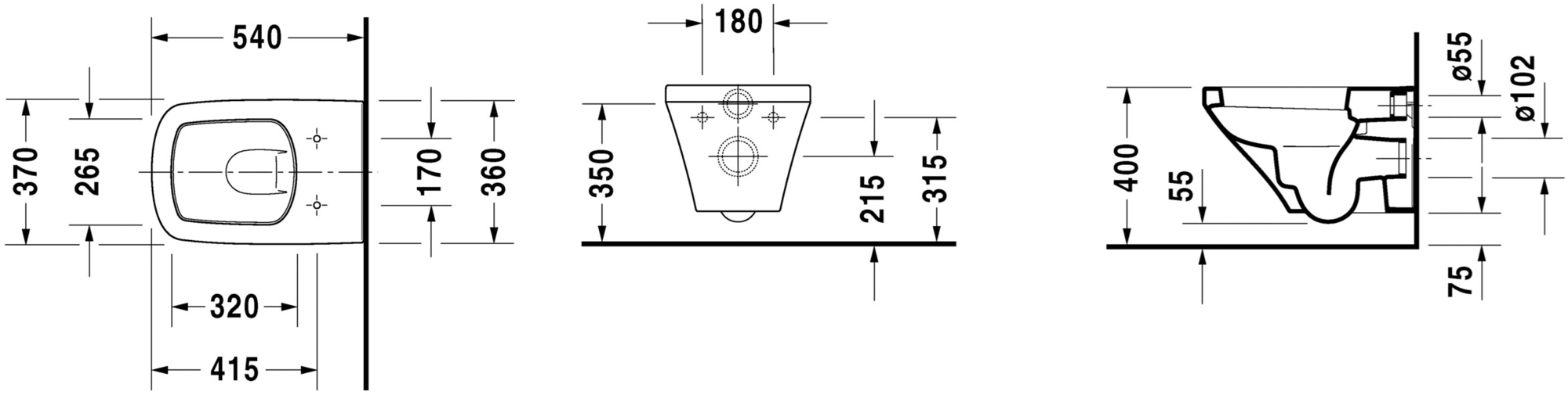 #253609 Подвесной унитаз настенный Белый Duravit Durastyle Германия - Вид №1