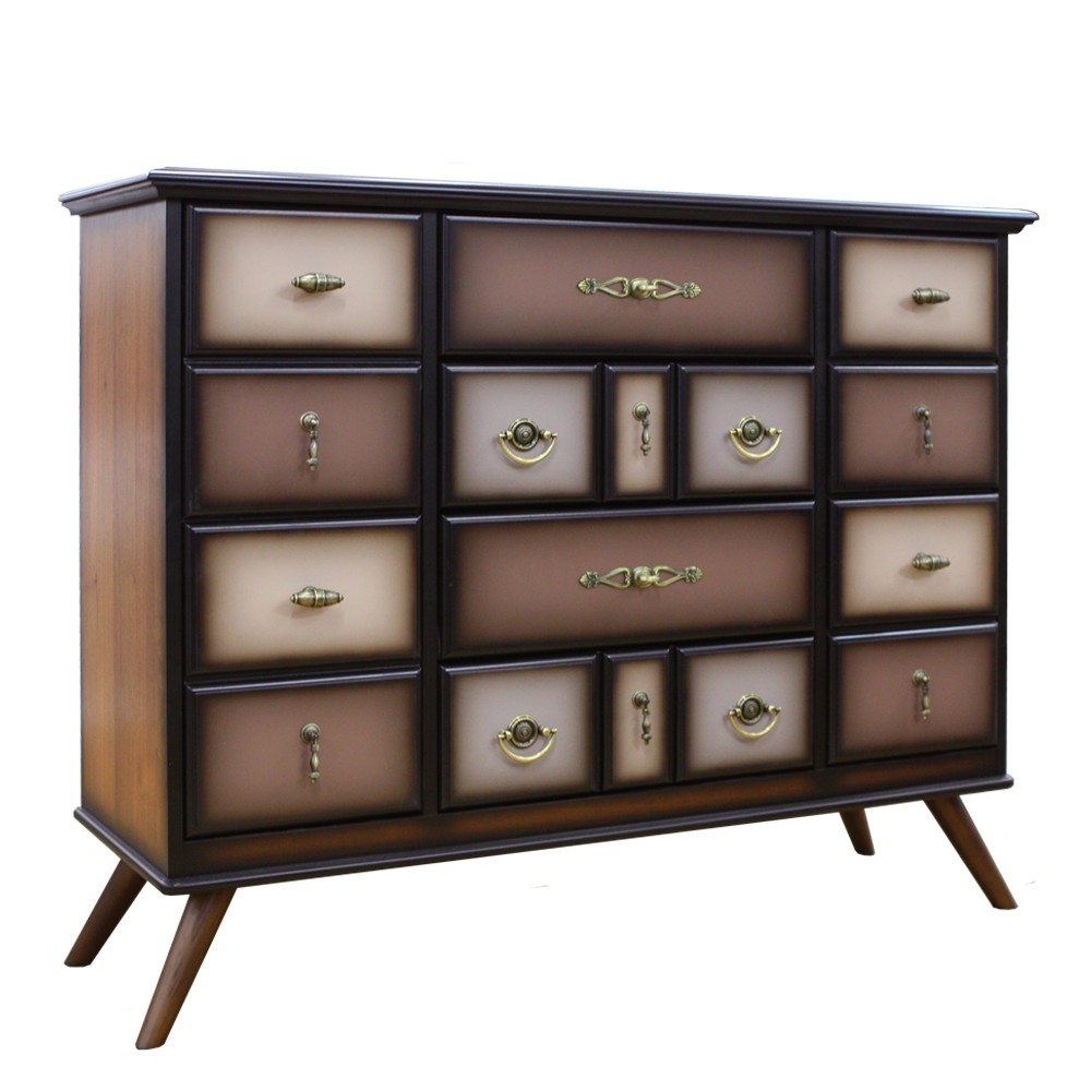 11535 Комод Пандора 2 Орех(Д), цвет фасада Шоколад BOGACHO 4627139509233 - Вид №1