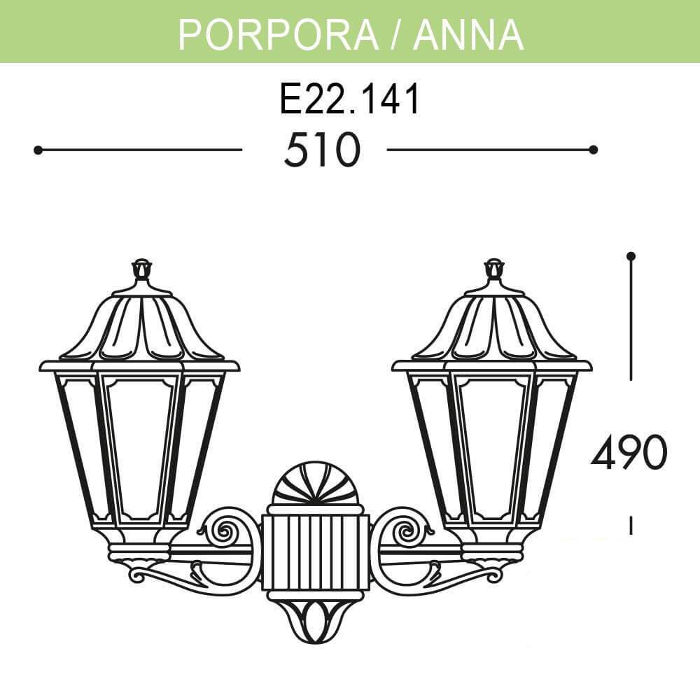 Уличный настенный светильник Fumagalli Porpora/Anna E22.141.000.WXF1R FUMAGALLI ПОД СТАРИНУ, ФОНАРЬ 271818 Белый  - Вид №1