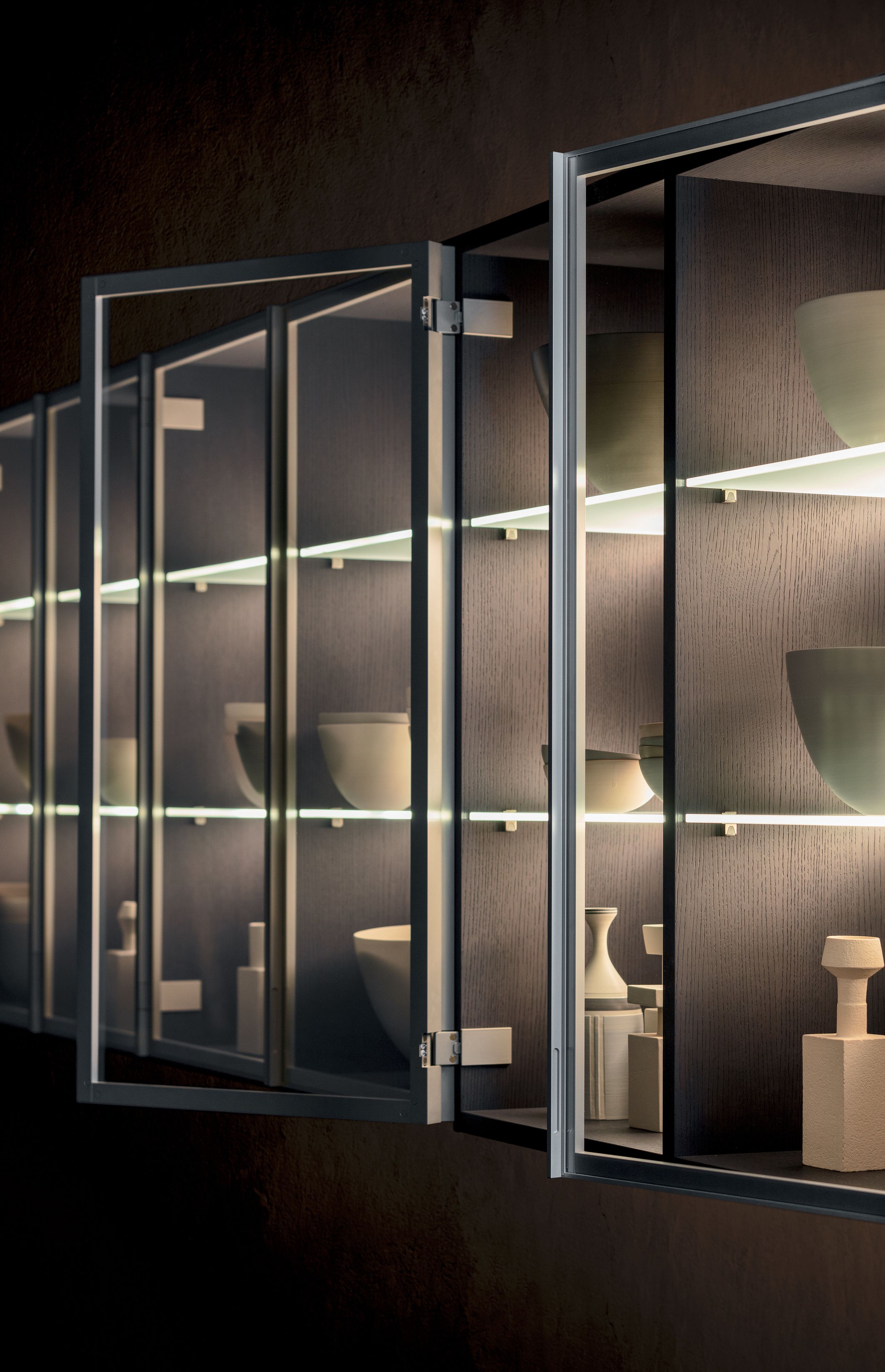 Стеклянная секционная настенная Книжная полка Pianca Spazioteca ARCH-00019976