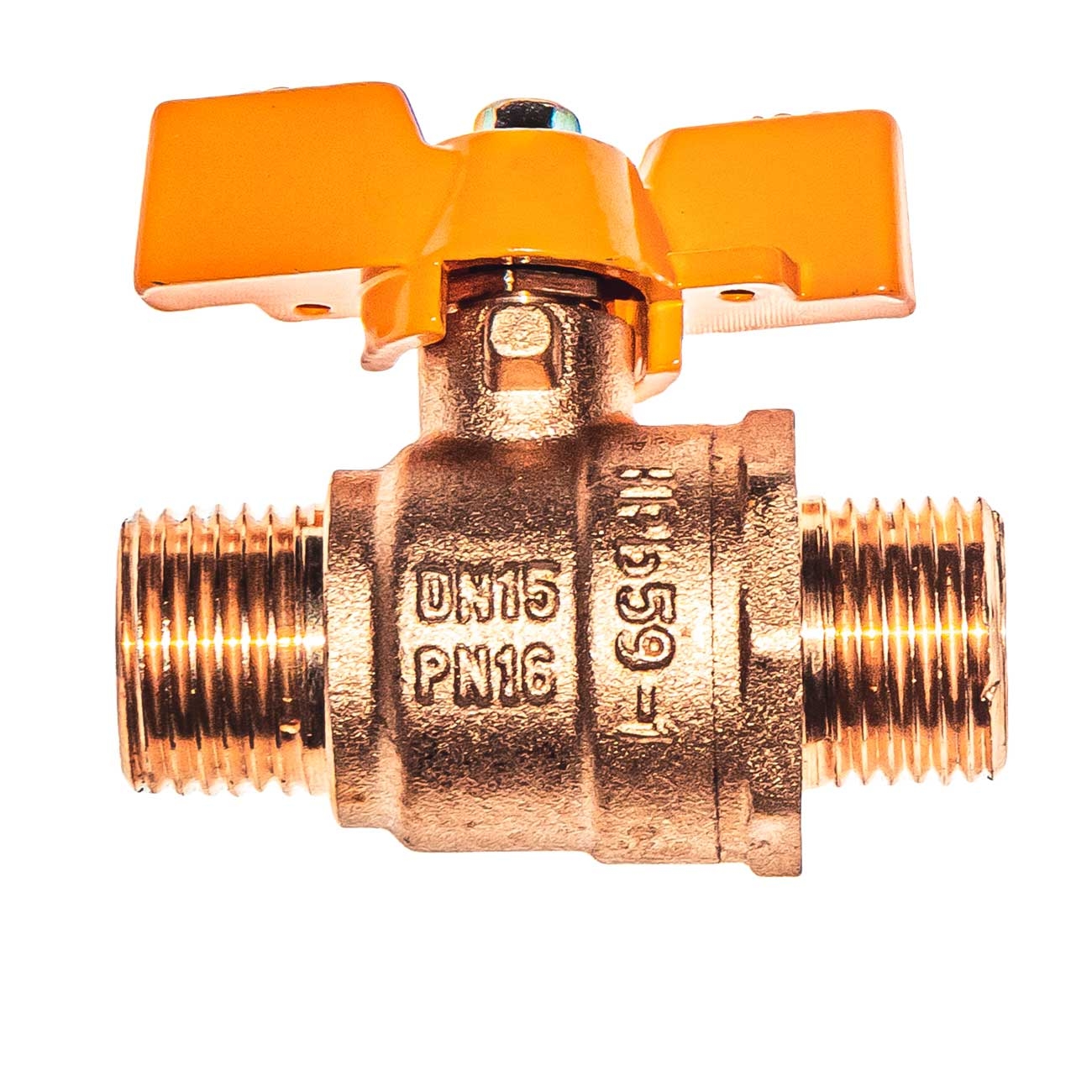 21070 Кран шаровой под газ н/н 1/2" бабочка, медь LAB.Space  - Вид №2