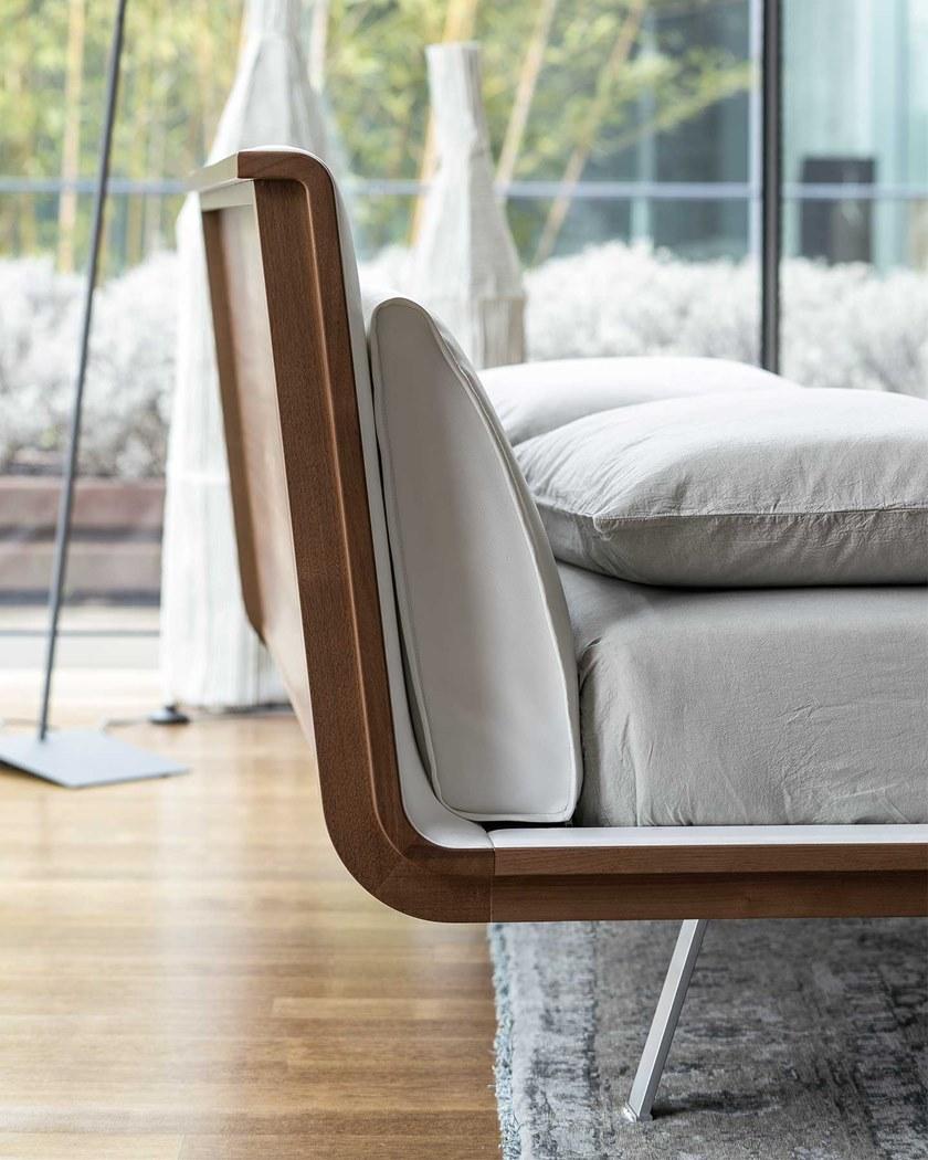 ZANETTE Кровать из орехового дерева с мягким изголовьем Aragona sun-id-1481783 - Вид №6