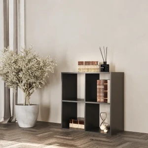 Стеллаж Spaceo KUB 4 секции 70x70x31.5 см ЛДСП цвет графит 82731883 STLM-2023026