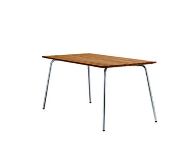 Стальной и деревянный прямоугольный садовый стол THONET S 1040 ARCH-00085793 - Вид №1