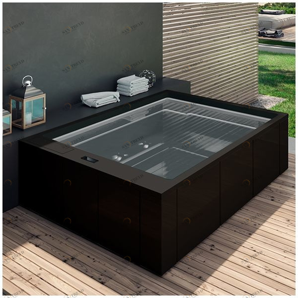 Бассейн Gruppo Treesse Muse Plus-V212I-C прямоугольный встроенный черный PLUSV212IC