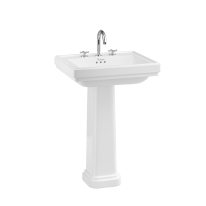 Burlington Riviera Квадратная чаша Riviera 580 мм с пьедесталом Riviera Full с 3 отверстиями под смеситель RIV1 3TH - RIV6
